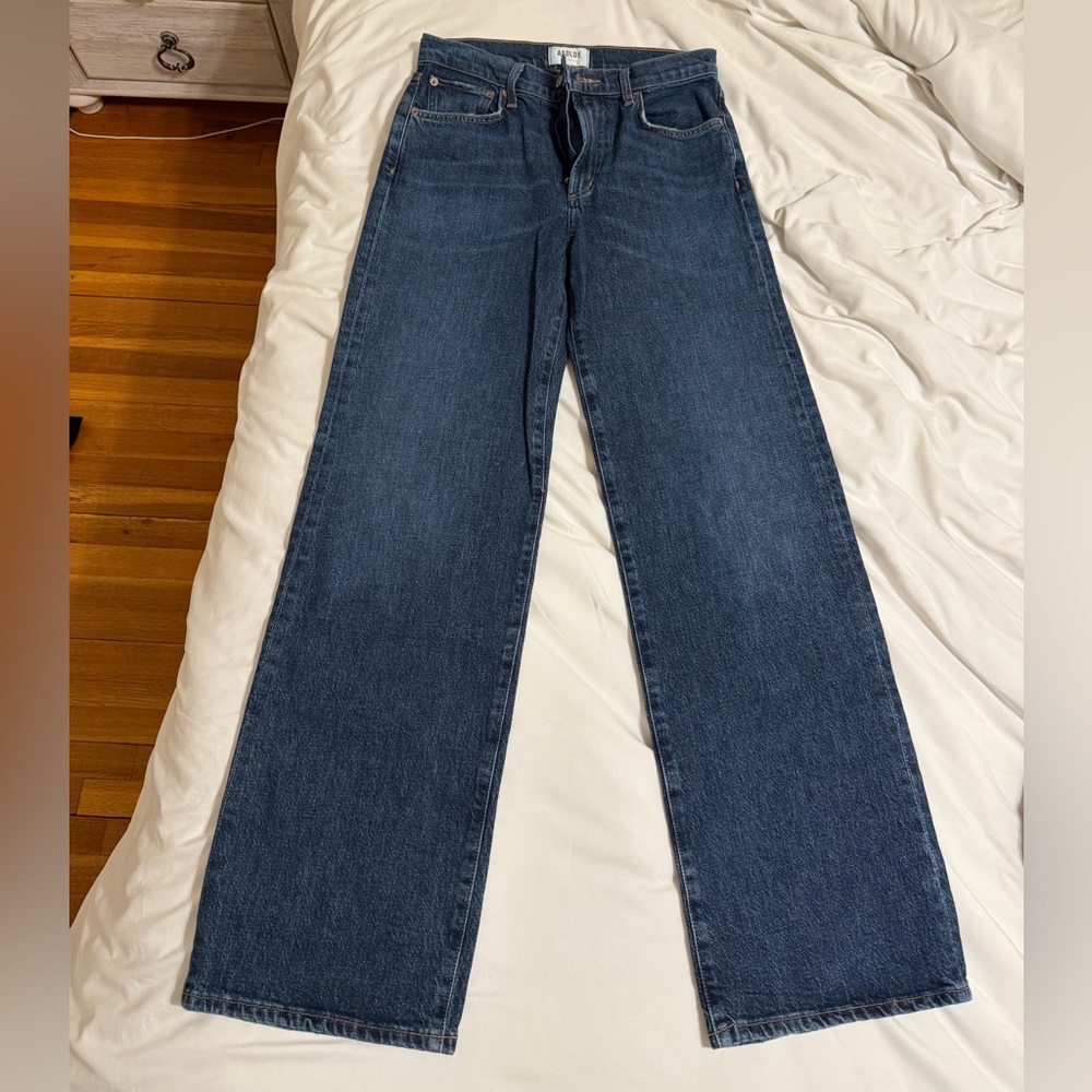 Agolde Harper Mid Rise Relaxed Straight Jeans in Tempo